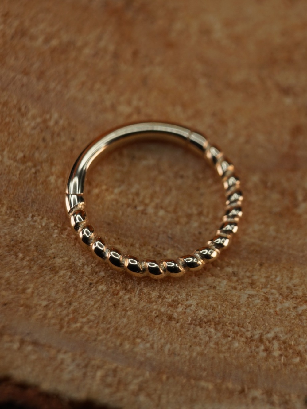 14k Gold Twist clicker hoop - 16g 8mm